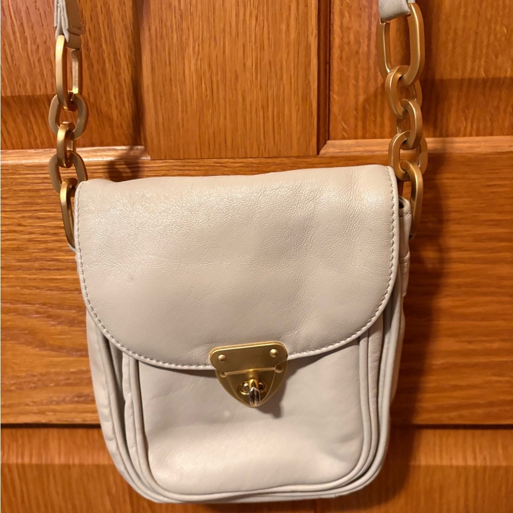 Sabina Cream Crossbody Bag with Gold Hardware